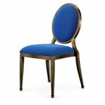 RH-6015 Blue Oval-Back Banquet Chair — right 45 view