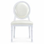 RH-6022 White Oval-Back Banquet Chair — front view