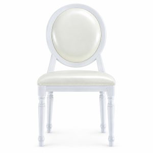 RH-6022 White Oval-Back Banquet Chair — front view