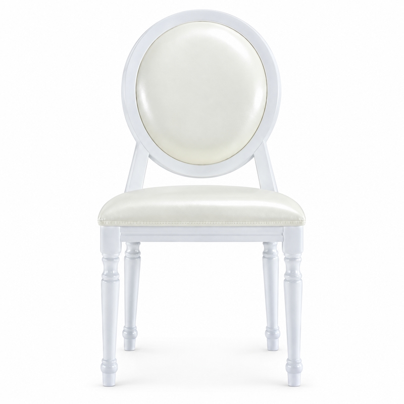 RH-6022 White Oval-Back Banquet Chair