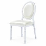 RH-6022 White Oval-Back Banquet Chair — right 45 view