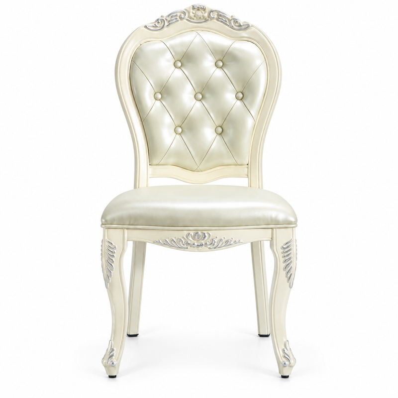 RH-6023 Ivory Ornate Tufted Banquet Chair
