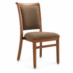 RH-6030 Brown Framed Crossbar Banquet Chair — left 45 view