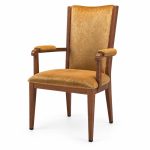 RH-6032 Gold Upholstered Arm Banquet Chair — right 45 view
