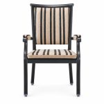RH-6033 Striped Upholstered Arm Banquet Chair — front view
