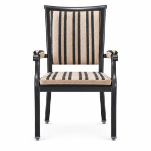 RH-6033 Striped Upholstered Arm Banquet Chair — front view