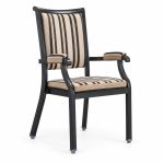 RH-6033 Striped Upholstered Arm Banquet Chair — left 45 view