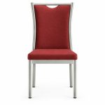 RH-6050 Red Silver-Tone Frame Banquet Chair — front view