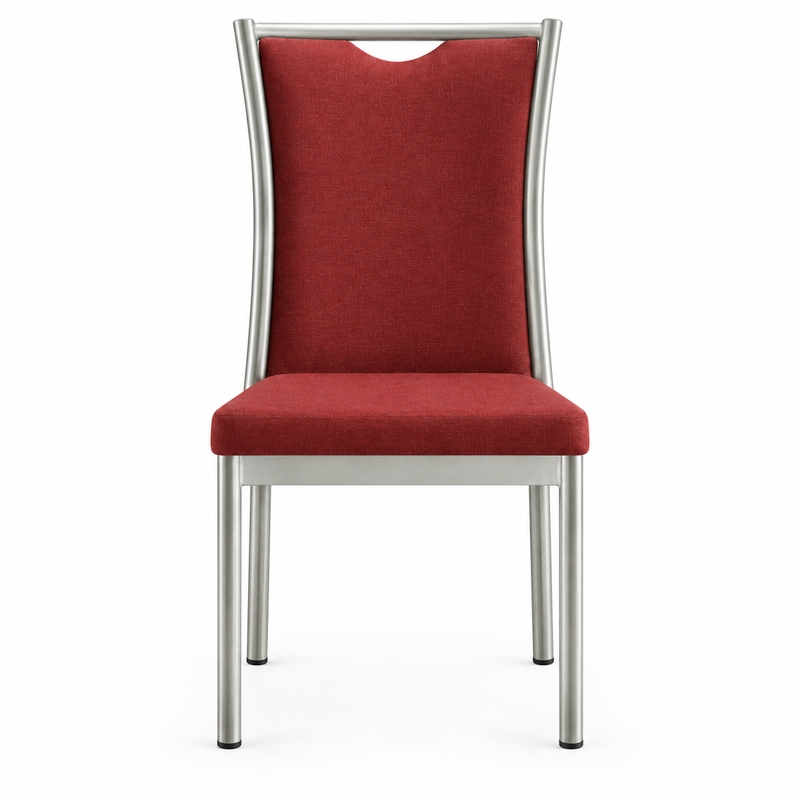 RH-6050 Red Silver-Tone Frame Banquet Chair