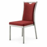 RH-6050 Red Silver-Tone Frame Banquet Chair — right 45 view