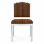 RH-6053 Brown Ribbed Upholstered Banquet Chair — front view