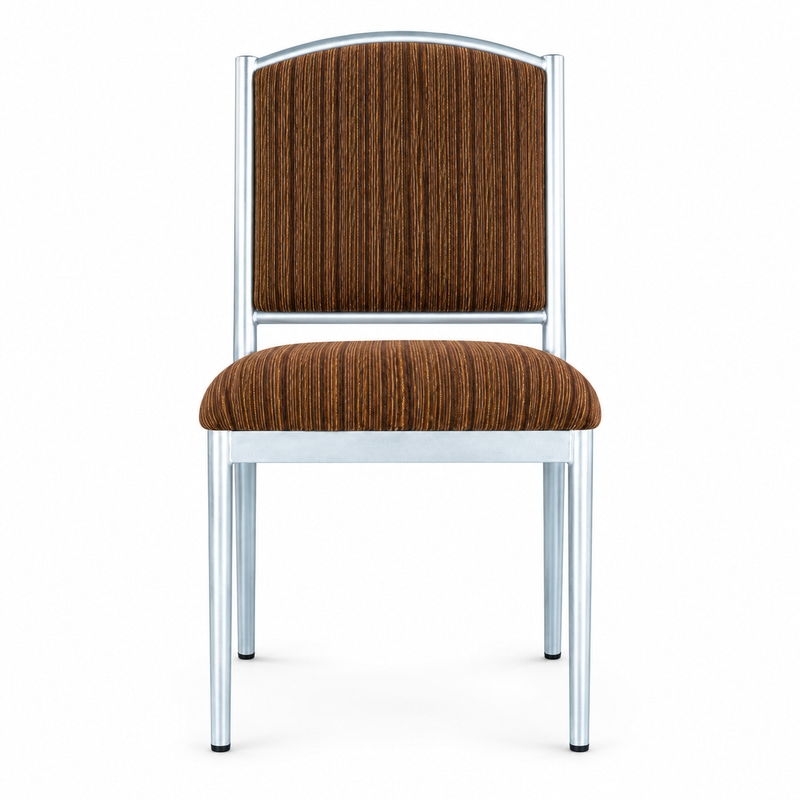 RH-6053 Brown Ribbed Upholstered Banquet Chair