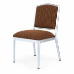 RH-6053 Brown Ribbed Upholstered Banquet Chair — right 45 view