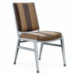 RH-6054 Brown Striped High-Back Banquet Chair — left 45 view