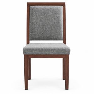 RH-6055 Gray Rectangular-Back Banquet Chair — front view