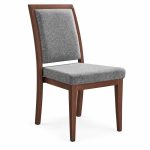 RH-6055 Gray Rectangular-Back Banquet Chair — left 45 view