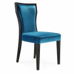 RH-6063 Teal Sculpted-Back Banquet Chair — left 45 view