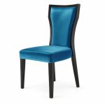 RH-6063 Teal Sculpted-Back Banquet Chair — right 45 view