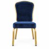 RH-7001 Navy Gold-Tone Frame Banquet Chair