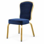 RH-7001 Navy Gold-Tone Frame Banquet Chair — right 45 view
