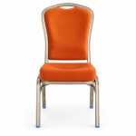 RH-7002 Orange Silver-Tone Frame Banquet Chair — front view