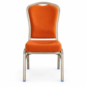 RH-7002 Orange Silver-Tone Frame Banquet Chair — front view