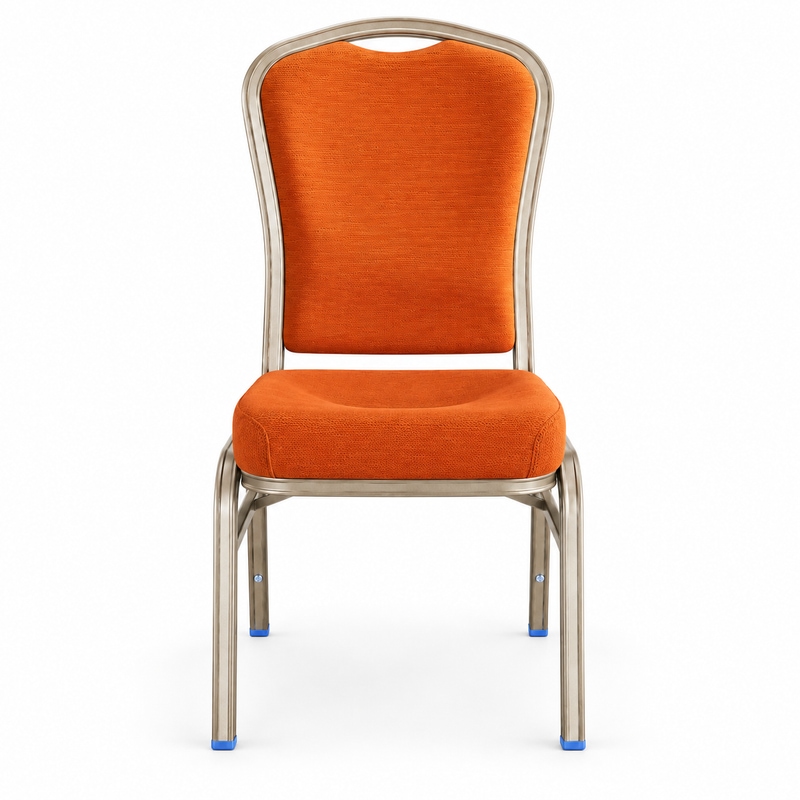 RH-7002 Orange Silver-Tone Frame Banquet Chair