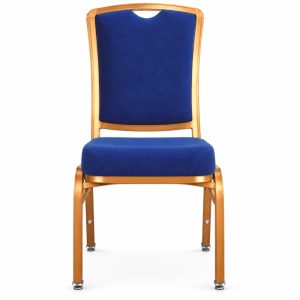 RH-7004 Blue Rectangular-Back Banquet Chair — front view