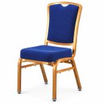 RH-7004 Blue Rectangular-Back Banquet Chair — right 45 view