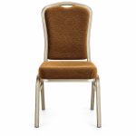 RH-7012 Brown Silver-Tone Frame Banquet Chair — front view