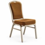 RH-7012 Brown Silver-Tone Frame Banquet Chair — left 45 view