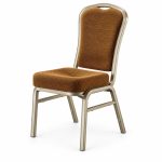 RH-7012 Brown Silver-Tone Frame Banquet Chair — right 45 view