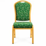 RH-7014 Green Ornamental Gold-Tone Banquet Chair — front view
