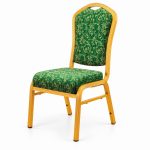 RH-7014 Green Ornamental Gold-Tone Banquet Chair — right 45 view