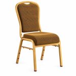 RH-7015 Brown Gold-Tone Frame Banquet Chair — left 45 view