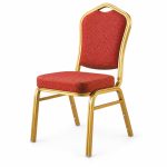 RH-7020 Red Gold-Tone Frame Banquet Chair — right 45 view