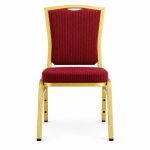 RH-7023 Burgundy Rectangular-Back Banquet Chair — front view