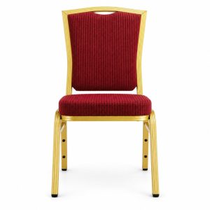 RH-7023 Burgundy Rectangular-Back Banquet Chair — front view