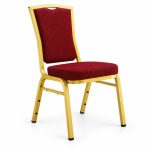 RH-7023 Burgundy Rectangular-Back Banquet Chair — left 45 view
