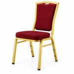 RH-7023 Burgundy Rectangular-Back Banquet Chair — right 45 view