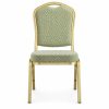 RH-7025 Sage Green Gold-Tone Banquet Chair