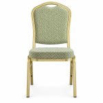 RH-7025 Sage Green Gold-Tone Banquet Chair — front view