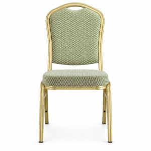 RH-7025 Sage Green Gold-Tone Banquet Chair — front view