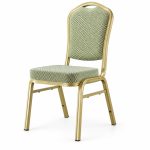 RH-7025 Sage Green Gold-Tone Banquet Chair — right 45 view