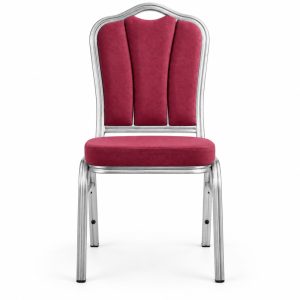 RH-7033 Burgundy Channel-Back Banquet Chair — front view