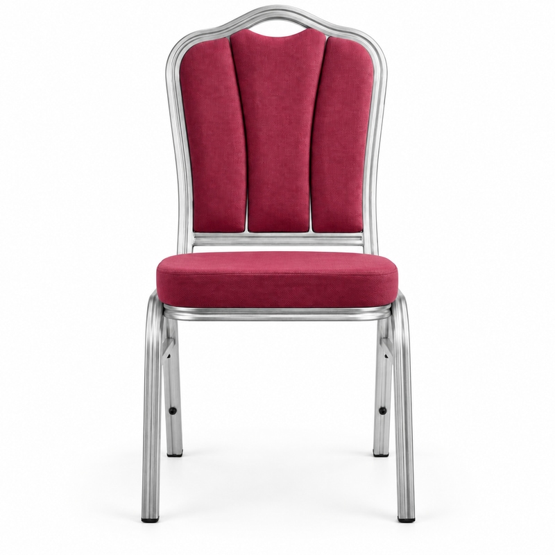 RH-7033 Burgundy Channel-Back Banquet Chair