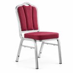 RH-7033 Burgundy Channel-Back Banquet Chair — left 45 view