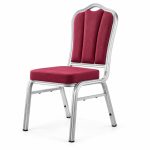 RH-7033 Burgundy Channel-Back Banquet Chair — right 45 view