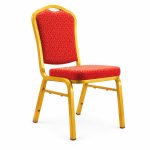 RH-8003 Red Rounded-Back Banquet Chair — left 45 view