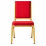 RH-8007 Red Square-Back Banquet Chair — front view